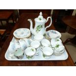 A Royal Albert Lily of the Valley part tea set and other china