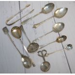 A selection of silver preserve and other spoons, various dates, 6oz.