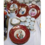 Two 20th century Richard Ginovi porcelain plates depicting Napoleon; 4 matching plates with