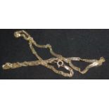 A gold necklace with flattened links, stamped '375', 6.8 gm