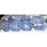 A selection of Copeland "Spode's Italian" blue and white dinner and teaware, 55 pieces approx