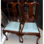 A set of 4 1920's mahogany Queen Anne style dining chairs