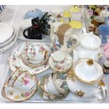 A Royal Albert "Golden Rose" teapot; Royal Grafton "First Love" teaware; 7 pieces of Royal Albert "