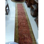 A modern middle eastern hand knotted carpet runner, 30" x 141"