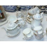 A Royal Albert "Memory Lane" 11 piece part tea/coffee service; a Colclough part dinner and tea