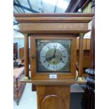 A "Lincolnshire Oak" cased longcase clock, period style with chiming spring driven movement