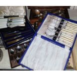 A selection of boxed sets and other cutlery