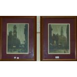 Arthur Delaney: a pair limited edition colour prints of 2 Manchester street scenes, framed and