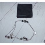 An Emporio Armani silver ball and disc neck chain, 34"