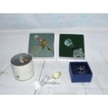 A selection of Swarovski crystal including hot air balloon, ''With Love'' Rose, perfume bottle etc