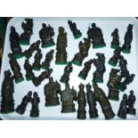 A set of decorative resin Indian soldier chess pieces
