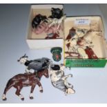 A small selection of Britain's lead farm animals; a cardboard Bambi box