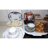 A Japanese Kutani porcelain teapot; various maps; sales; etc.