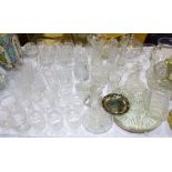 A selection of glassware and silver plate