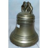 A 19th century brass bell, height 13"