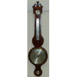 A 19th century mercury column barometer in mahogany banjo case