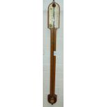 A 19th century stick barometer/thermometer with exposed column