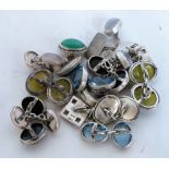 Seven pairs of gem set cufflinks