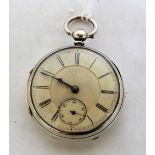 A silver lever watch, the movement signed Upjohn & Bright, King William Street, Strand No 8458.