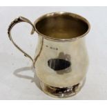 A George V silver baluster christening mug. 4'' high. London 1922. 3ozs 18 dwts