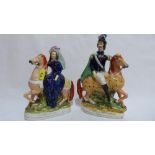 A pair of 19th century Staffordshire flat back groups, Louis Napoleon and Empress of France