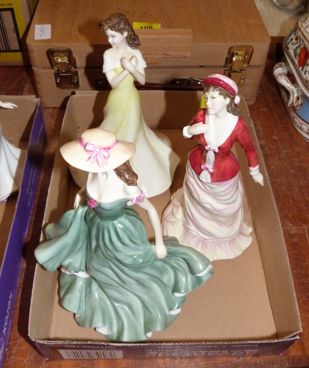 Three Royal Doulton statuettes - Sally HN3383, Best Wishes HN3971 and Kathryn HN4040