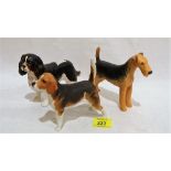 Three Beswick dogs - King Charles Spaniel, Champion Beagle Wendover Billy and an Airedale ch. Cast