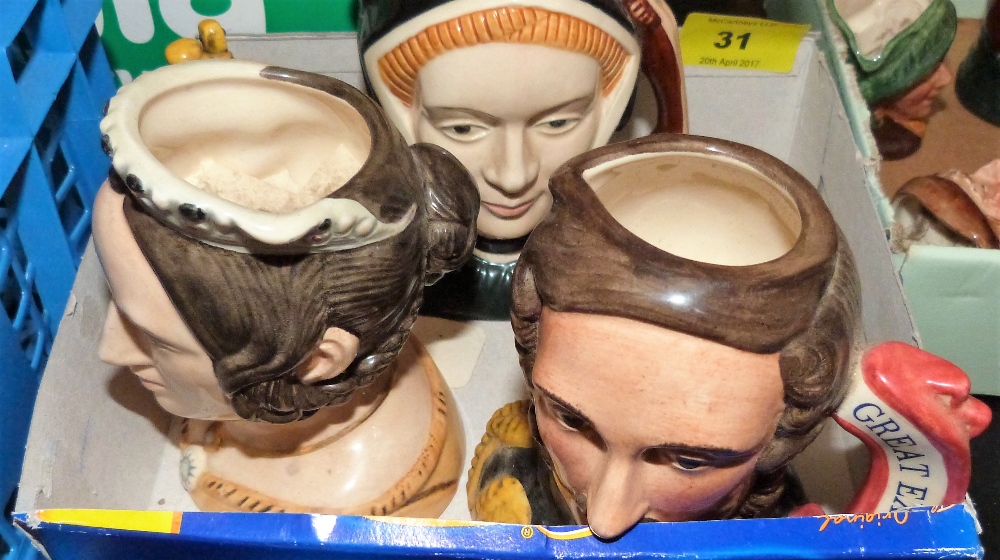 Three Royal Doulton character jugs - Queen Victoria, Albert Ltd Edition and Jane Seymour