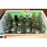 A box of Victorian marble bottles to include Shropshire examples