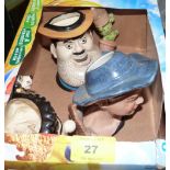 Three Royal Doulton character jugs - Desperate Dan, Dennis & Gnasher and Tom Sawyer