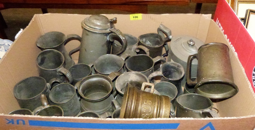 A collection of 19th century pewter