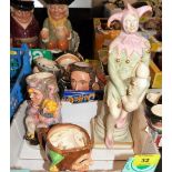 A Royal Worcester statuette - The Jester HN3922 and two small Jester character jugs