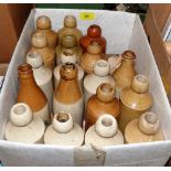 A collection of old ginger beer stoneware bottles