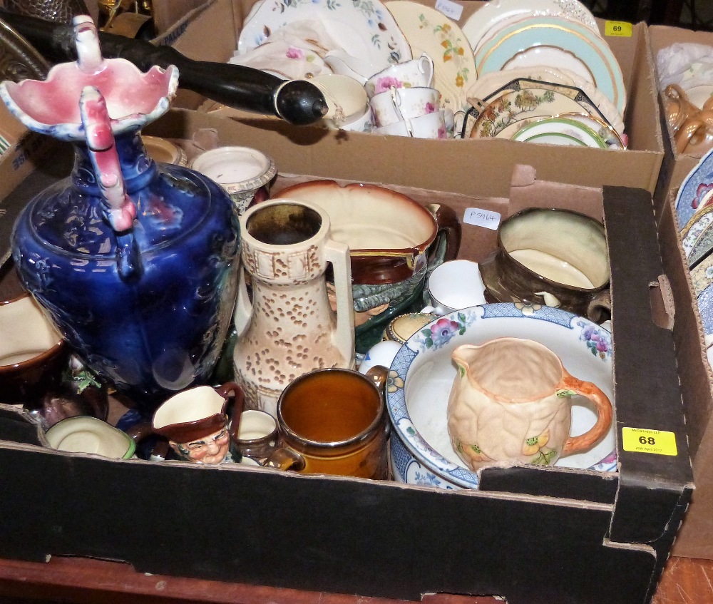 Two boxes of ceramics