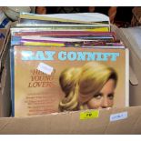 A box of long playing vinyl records