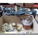 Two boxes of horse tack and brassware