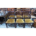 A set of six mahogany dining chairs with lattice pierced backs