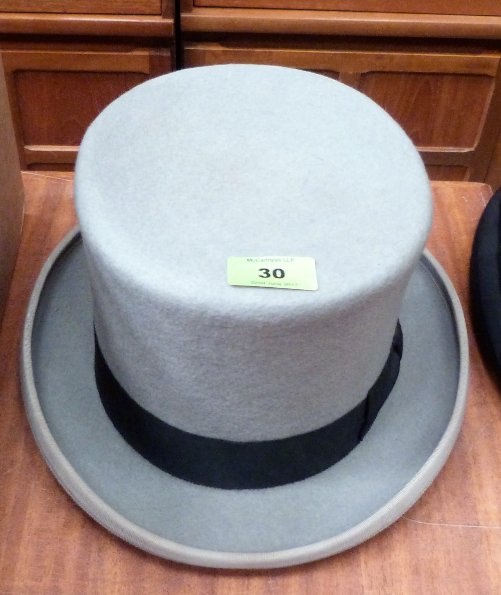 A grey top hat