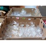 Two boxes of cut and other glassware