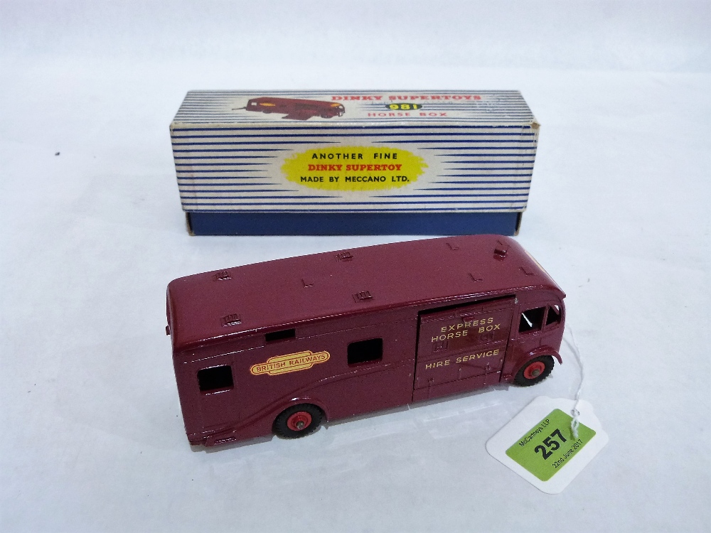 DINKY TOYS: A Horse Box. No. 981. Box inscribed in biro