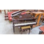 A Howard baby grand pianoforte with overstrung movement and mahogany case. Lot to include a piano