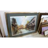 A framed print of The Buttercross, Ludlow, after Ben Maile. 20'' x 29''