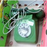 A BT green telephone