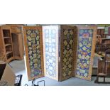 A pair of Victorian diptych scrap work dressing screens, each 48'' wide