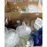 Two boxes of miscellaneous glassware