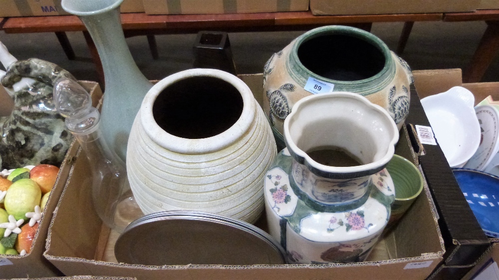 Two boxes of crockery and other ceramics