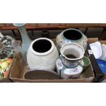 Two boxes of crockery and other ceramics