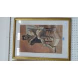 K. ROSS-WELBURN: Male nude study. Signed. Watercolour. 19'' x 12½''