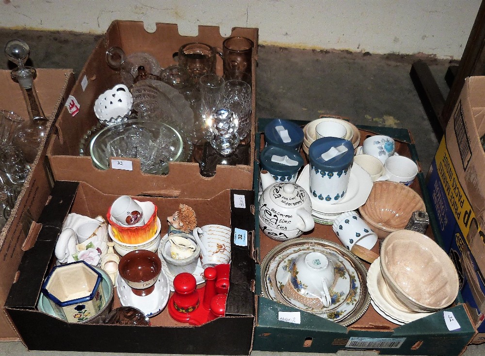 Four boxes of ceramics and glassware and a box of curtains - Image 2 of 2