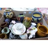 A box of miscellaneous ceramics